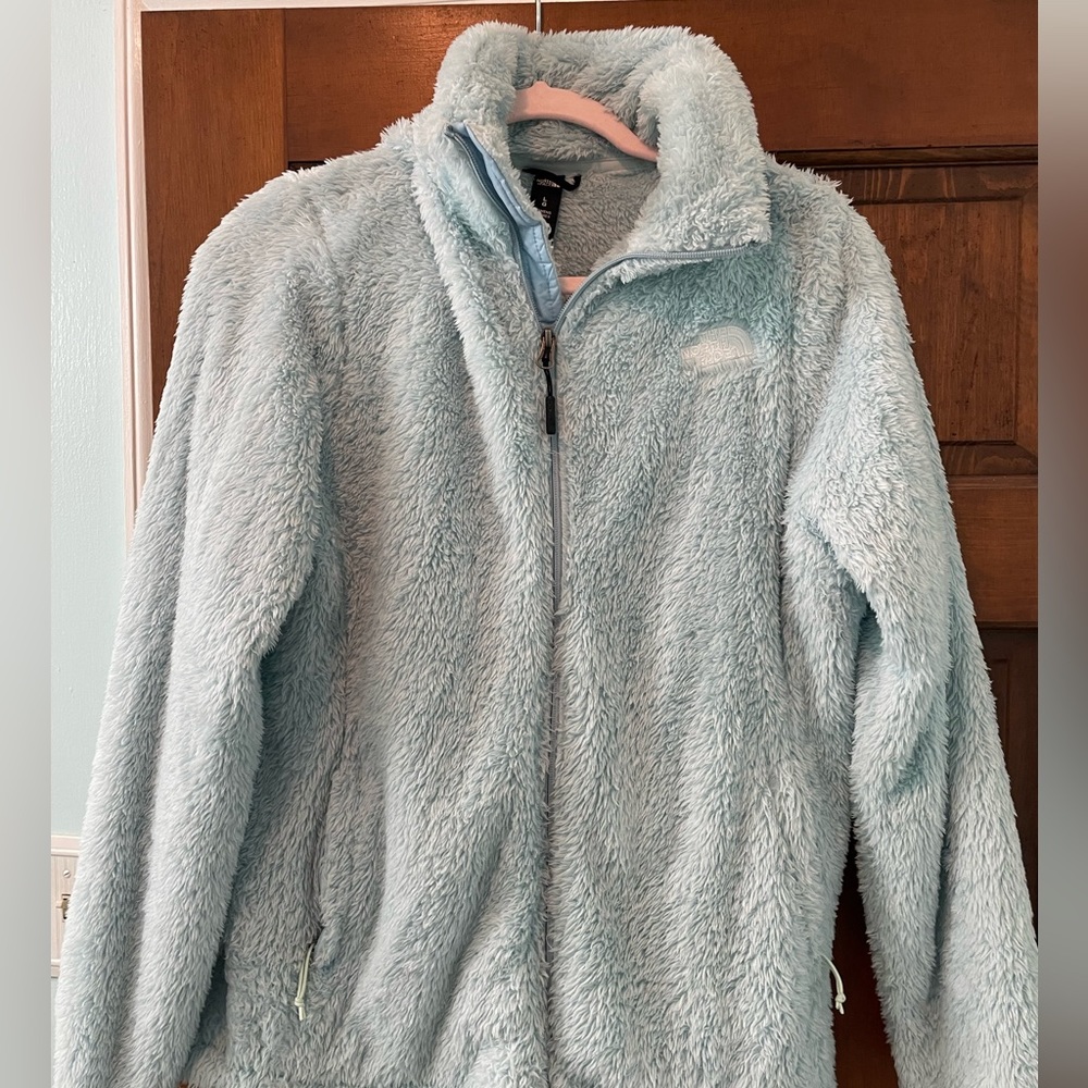 North Face Zip-Up Jacket Fuzzy Light Blue